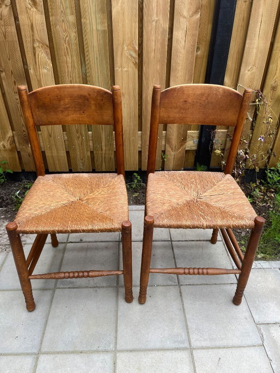 4 Antieke Houten Eetkamerstoelen – Wood (photo 5 of 8)