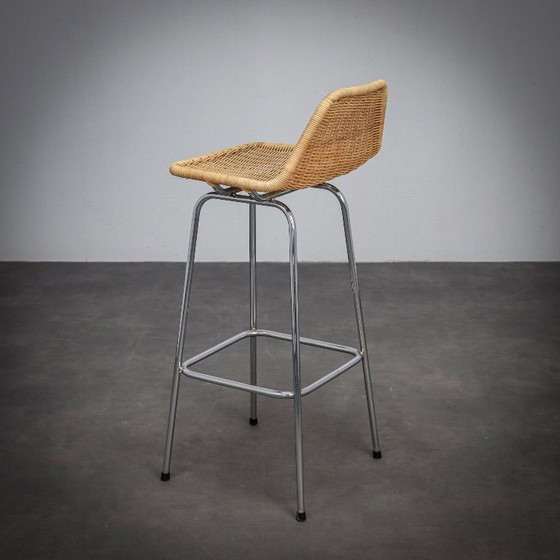 Image 1 of Set of 5 Rattan Bar Stools by Rohé Noordwolde, Netherlands, 1960s