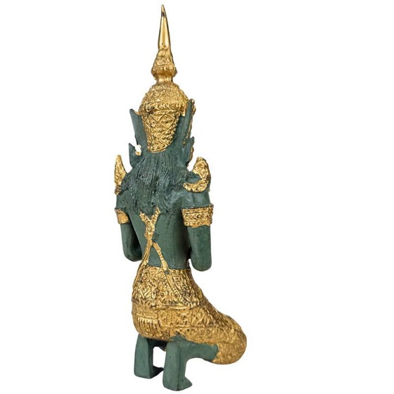 Set Guardiani del Tempio Thai Thepanom – Coppia di Figure Patinate Oro – Sculture (photo 4 of 21)