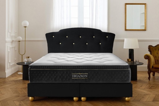 Grand Trianon – Cama de Matrimonio Completa 160×200 – Cabecero Barroco Azul Noche