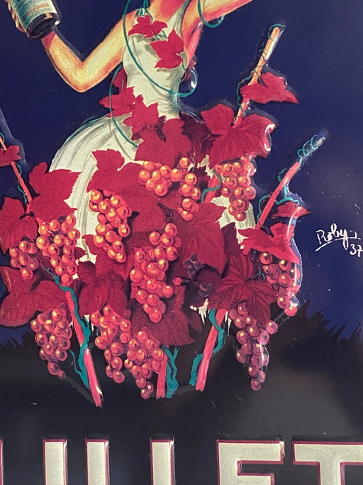 Enseigne métallique Lillet, inspirée de l'affiche Robys de 1937, décoration de bistro vintage (photo 2 of 6)