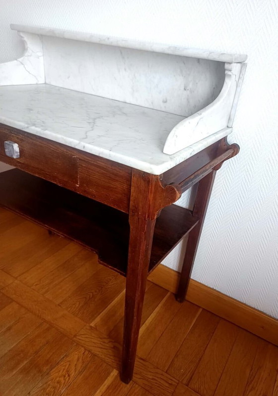 Image 1 of Country house dressing table in wood and marble