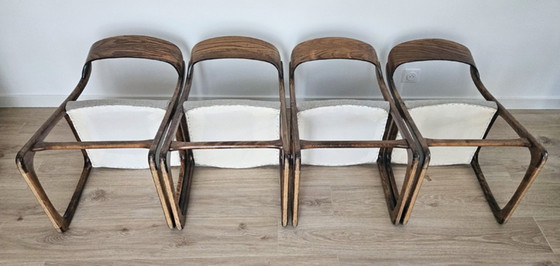 Image 1 of Satz von 4 Baumann „Schlittenstühlen“ aus Bugholz