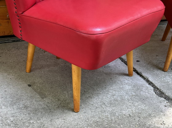 Set of Mid-Century Sky Red Cocktail Chairs, 1950s – Armchairs, Mid Century Modern (photo 4 of 7)