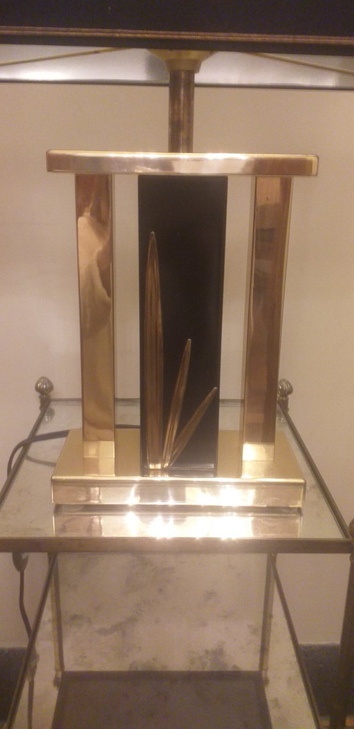 Modernist 1970s brass table lamp