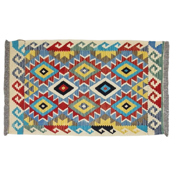 Alfombra Kilim afgana tejida a mano – Tejido plano tradicional de lana (159 x 104 cm) – Wool (photo 2 of 5)