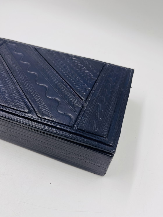 Image 1 of Scatola in legno e pelle