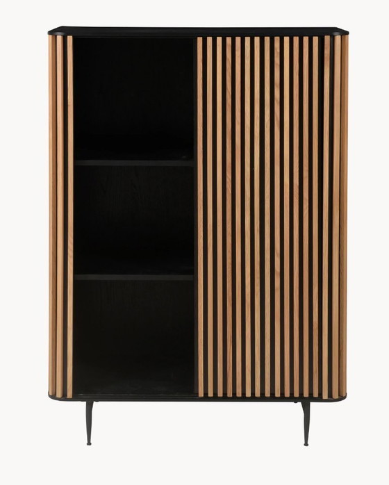 Image 1 of Mobile: Credenza Linea con anta scorrevole e frontale rigato