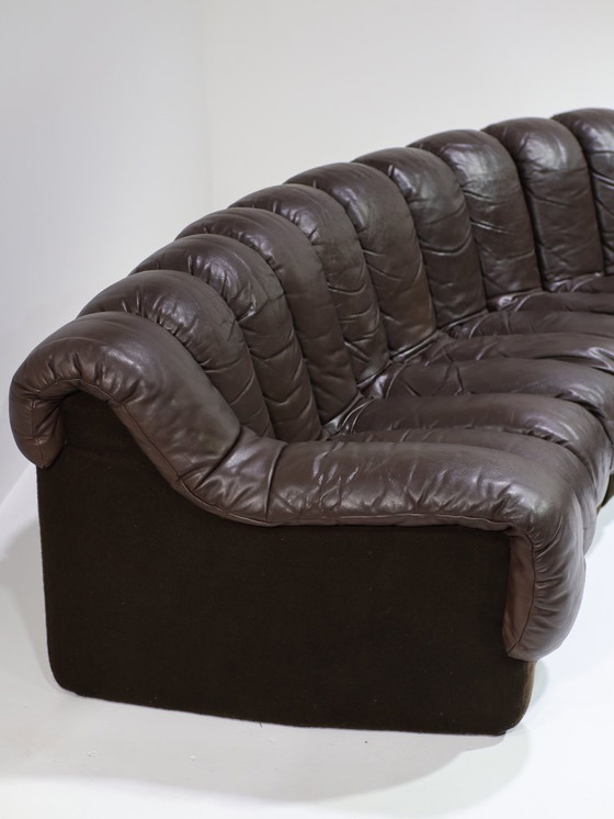 Image 1 of Divano DS-600 Non-Stop Snake De Sede anni '70 in pelle marrone