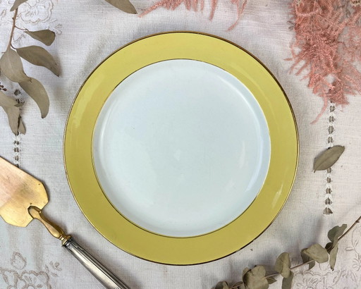 Plat rond jaune doré L'AMANDINOISE Modèle 7894