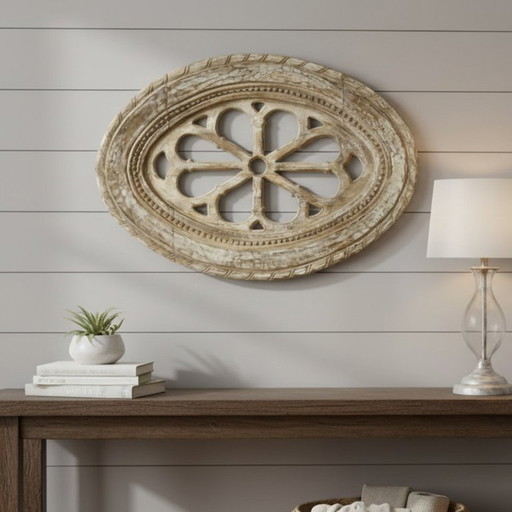 Oval Wooden Wall Art Piece