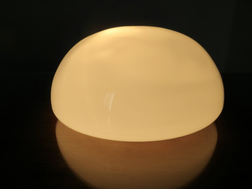 Half sphere ceiling light in white opaline, 60s 70s