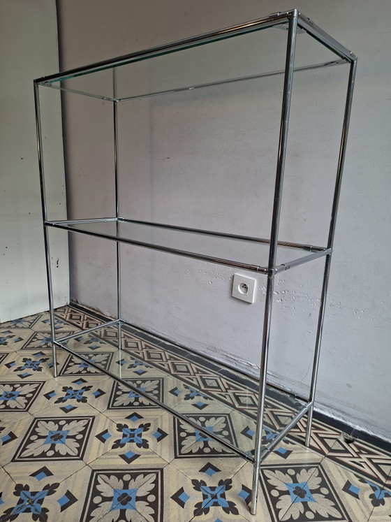 Abstracta Kast, Jaren Zestig Design, Poul Cadovius – Vitrinekasten, Chrome, Glass (photo 14 of 15)