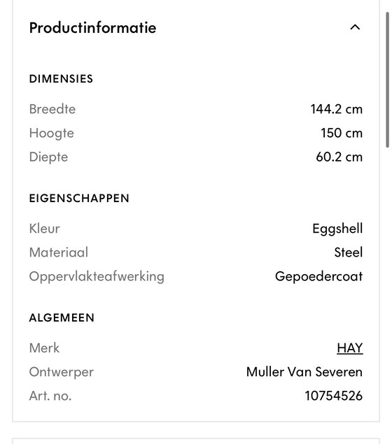 Image 1 of Kledingrek van hooi. Muller & van Severen