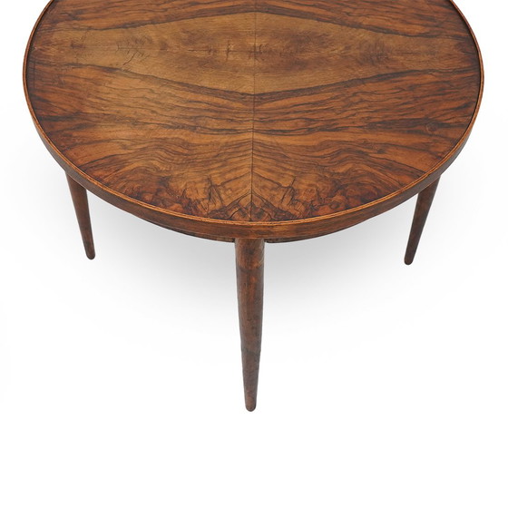 Image 1 of Round wooden coffee table, 1950s