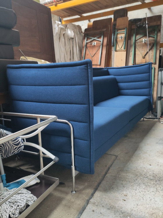 Divano Vitra Alcove Highback 3 posti, Blu (Design Bouroullec), Divani acustici, Tessile, Modern (foto 2 di 6)
