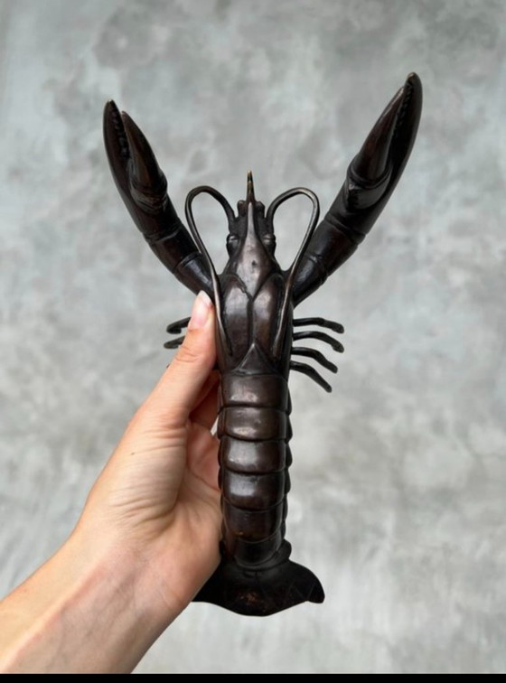 Image 1 of Sooka Bronze-Skulptur Hummer - 19*11cm - dunkle Bronze Beeindruckender großer Hummer aus Bronze, Sonderanfertigung, schwarz