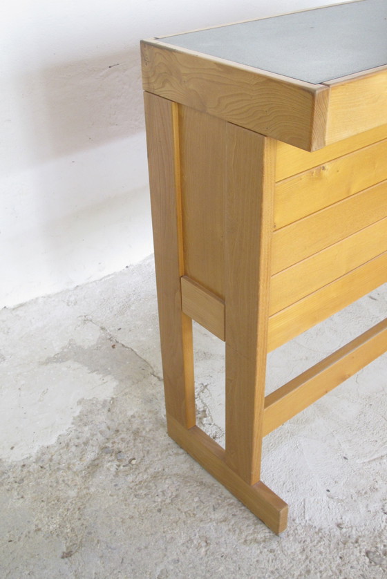 Image 1 of 1 Bar en 3 Hoge Solid Elm Krukken Gepubliceerd door Groupe Regain Jaar 80