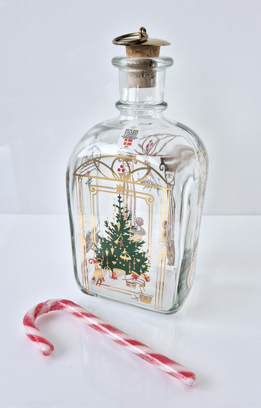 Holmegaard Copenhagen Bouteille de Noël 1991 Design Michael Bang, Décor Jette Frölich Danemark