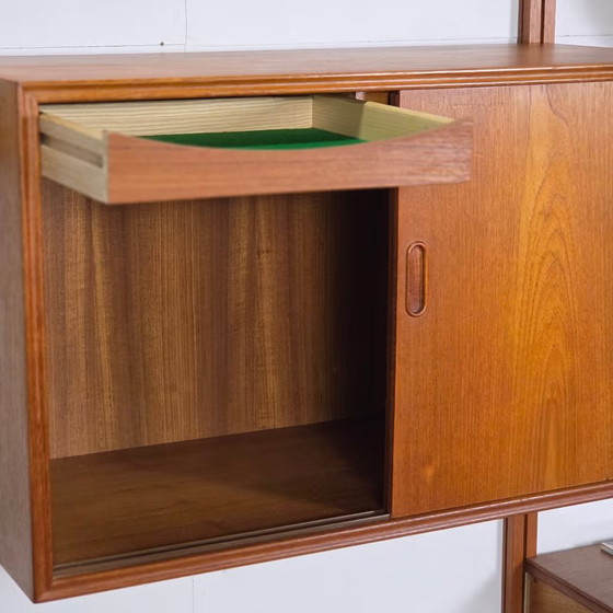 Vintage 60s Danish Teak Modular Wall System Mid Century, Wall cabinet, Wood, Brown, Mid Century Modern (photo 7 of 24)