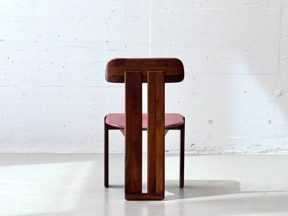 Image 1 of Ensemble de 4 chaises de salle à manger Sapporo en noyer, conçues par Mario Marenco pour Mobil Girgi, Italie, années 1970