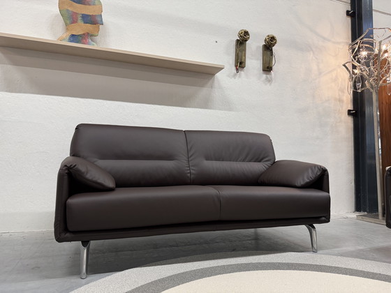 Image 1 of 2 Leolux Bora Balanza Sofa 2.5 & 2 Seater Wapiti Brown Leather