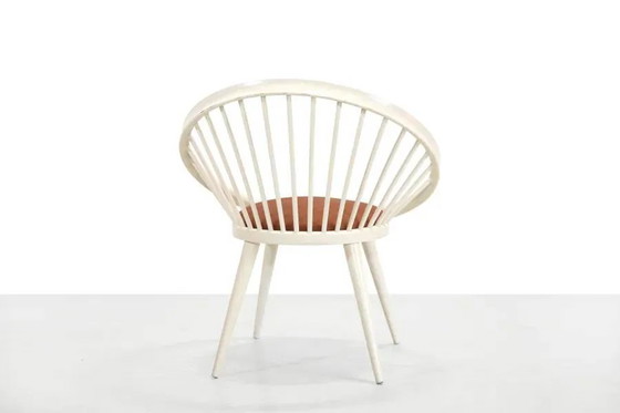 White Yngve Ekström Cirkle chair with leather cushion – Swedese, Dining chairs, Wood, Scandinavian (photo 4 of 8)