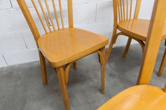 Image 1 of Juego de 4 sillas de bistró Baumann, modelo 153, estampado 1981