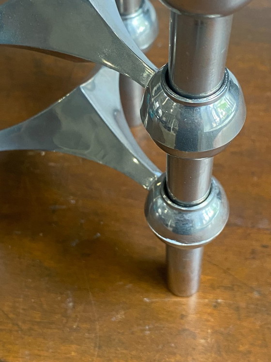 Set van 3 S22 kandelaars en 9 verstelbare NAGEL kaarsen, vintage jaren 70, originele doos (photo 11 of 20)