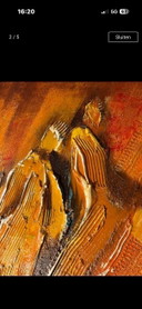 Groot moderno schilderij met Warme kleuren