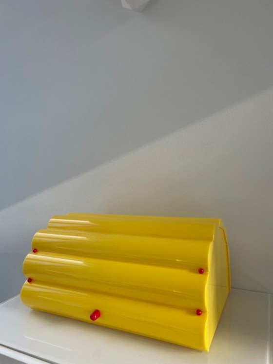 Image 1 of Vintage Memphis bread box Daisy Italian design