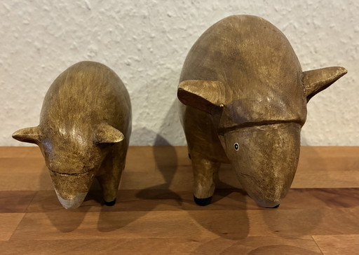 2 sheep figures made of casting compound