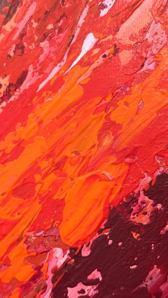 Image 1 of Self Control – colorful expressive abstract painting – statement piece – 60x60 cm