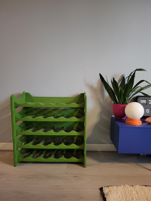 Retro Green Support à vin empilable de l'âge de l'espace - 5 pièces