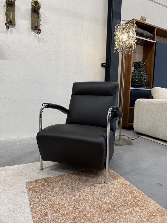 Image 1 of Leolux Scylla Fauteuil hoog zwart leer 