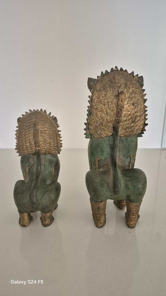 Ensemble de gardiens de porte Thaïlande. – Sculptures, Bronze (photo 4 of 6)