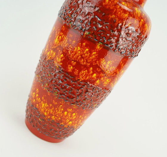 Image 1 of 1960s 70s scheurich pop era VASE red orange yellow blue model 517-30