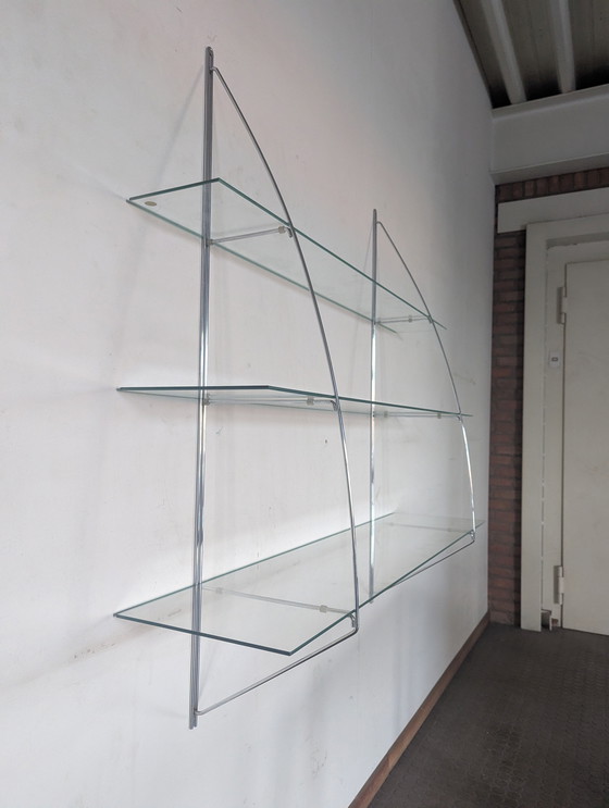 Image 1 of Pensile vintage in vetro e cromo, Ikea, anni '80