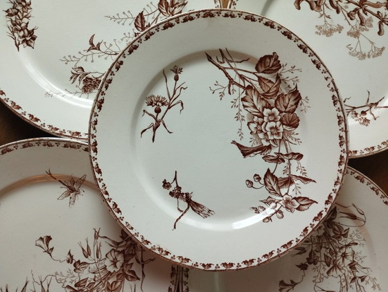 Image 1 of 7 platos llanos de loza Sarreguemines U&C "Carmen"