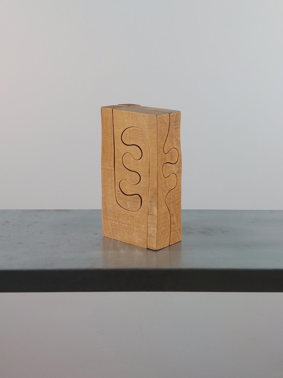 Image 1 of Scultura in legno vintage intagliata a mano, puzzle di Gunnar Kanevad