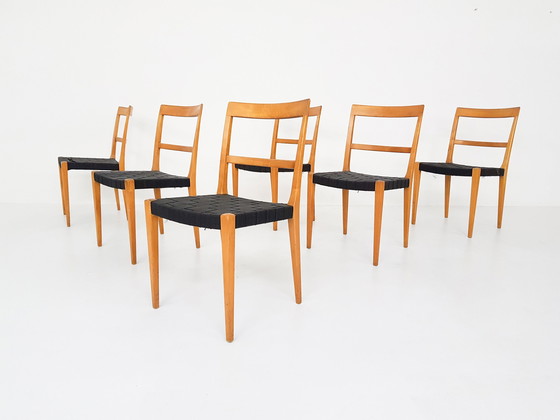 Image 1 of Set of 6 Vintage Bruno Mathsson Mimat Mi401 dining chairs, Sweden 1932