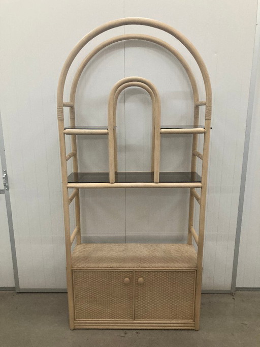 Vintage large Bamboo and Rattan Cabinet, 1980’s