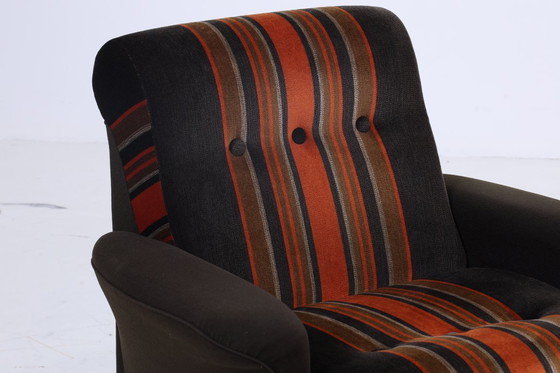 Image 1 of Vintage Fauteuil années 70 | Mid Century Tissu Fauteuil rétro années 60 #07-28