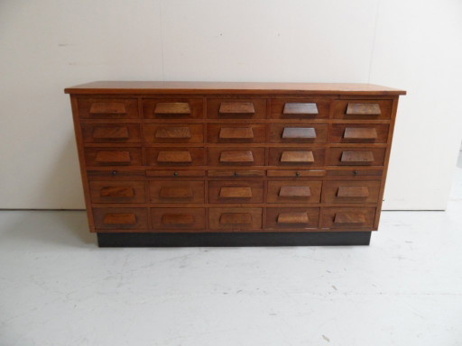 Antique shop cabinet with 25 drawers