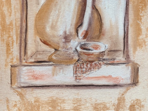 Signed Pastel Painting Still Life from Provence « Alcove with Jug », F. Venlhac, Paintings & Drawings, Paper (photo 4 of 10)