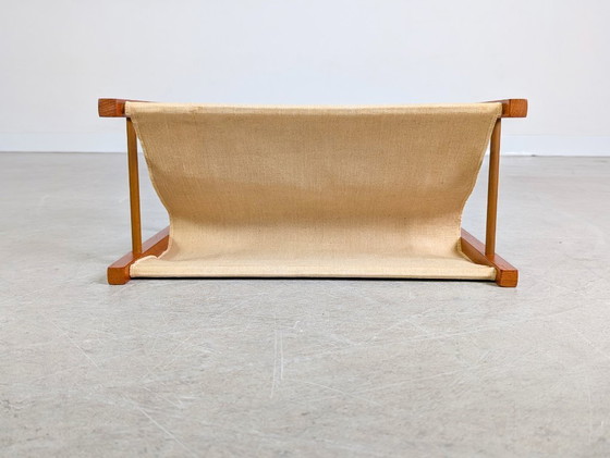 Image 1 of Portariviste/portagiornali vintage in teak e lino, anni '60