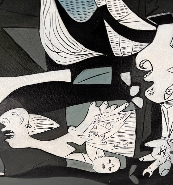 Image 1 of Pablo Picasso – Guernica - Hand-Painted Interpretation | Oil on canvas (rolled up)