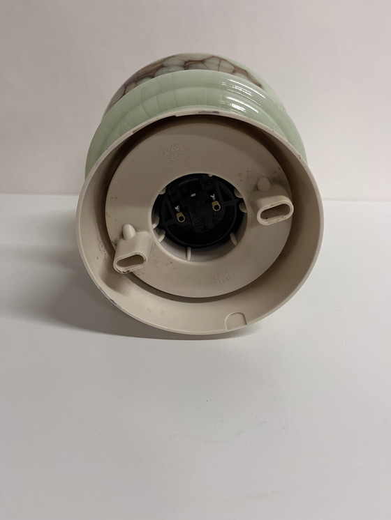 Image 1 of Vintage green marble ceiling lamp Thabur Art Deco bakelite