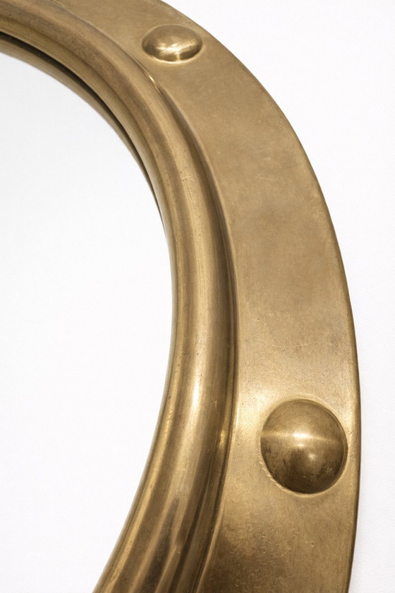 Image 1 of Miroir hublot en laiton vintage Peerage – Fabriqué en Angleterre
