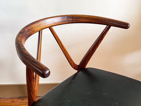 Image 1 of Mid - Century Modern Model 255 Teak and Leather Dining Chair by Henning Kjærnulf for Bruno Hansen, Denmark, 1960s
